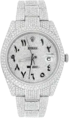 ROLEX DATEJUST 41MM STEEL (126300) - 22.00CTW FULLY ICED OUT